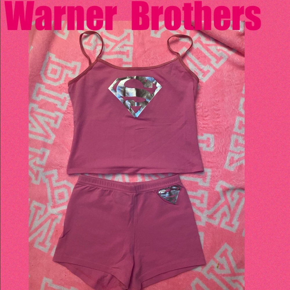Superman  tank and short sleep set Vintage early 2000s M